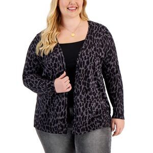 Style & Co Plus Size Animal Print Cardigan